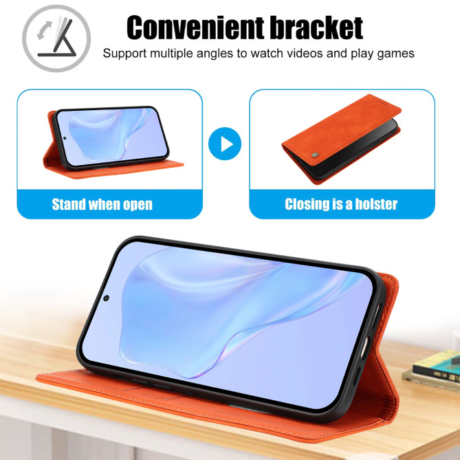 Flip Cover Honor 600 Pro / 600 simili cuir mat anti-RFID avec porte-cartes et support