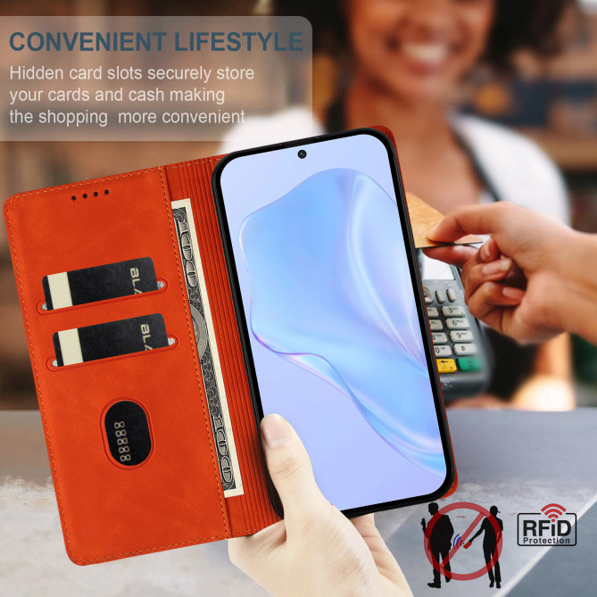 Flip Cover Honor 600 Pro / 600 simili cuir mat anti-RFID avec porte-cartes et support
