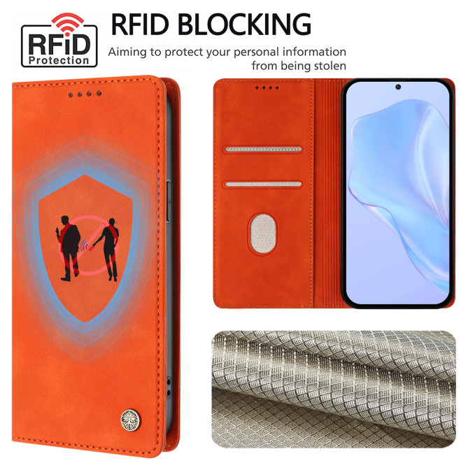 Flip Cover Honor 600 Pro / 600 simili cuir mat anti-RFID avec porte-cartes et support
