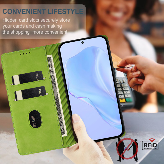 Flip Cover Honor 600 Pro / 600 simili cuir mat anti-RFID avec porte-cartes et support