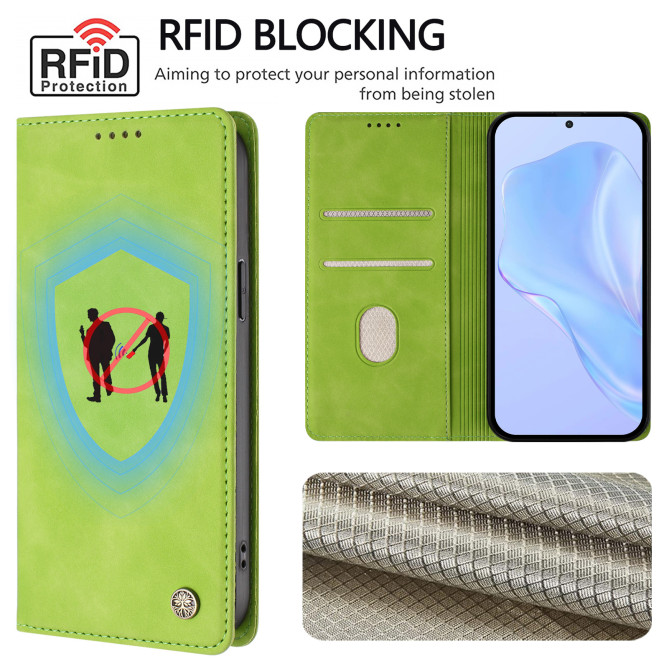 Flip Cover Honor 600 Pro / 600 simili cuir mat anti-RFID avec porte-cartes et support