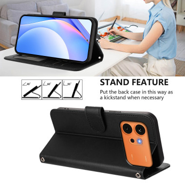Housse Honor 600 Pro / 600 simili cuir anti-RFID avec porte-cartes et cordon