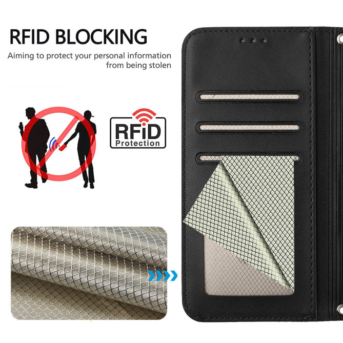 Housse Honor 600 Pro / 600 simili cuir anti-RFID avec porte-cartes et cordon