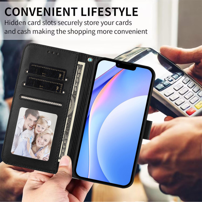 Housse Honor 600 Pro / 600 simili cuir anti-RFID avec porte-cartes et cordon
