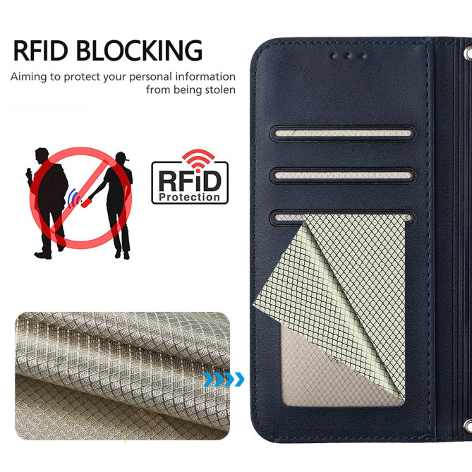 Housse Honor 600 Pro / 600 simili cuir anti-RFID avec porte-cartes et cordon