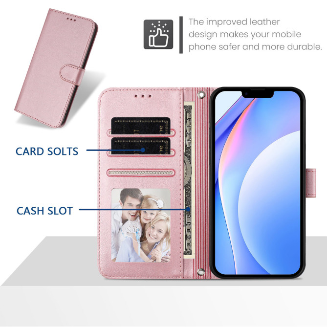 Housse Honor 600 Pro / 600 simili cuir anti-RFID avec porte-cartes et cordon