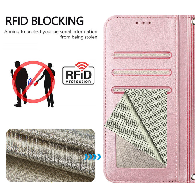 Housse Honor 600 Pro / 600 simili cuir anti-RFID avec porte-cartes et cordon