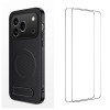 Pack Honor 600 Pro Coque Magnétique Fibre de Carbone avec Support et Verres Trempés
