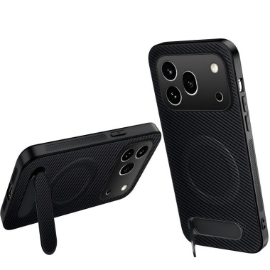 Coque Honor 600 Pro Fibre de Carbone avec Support Magnétique