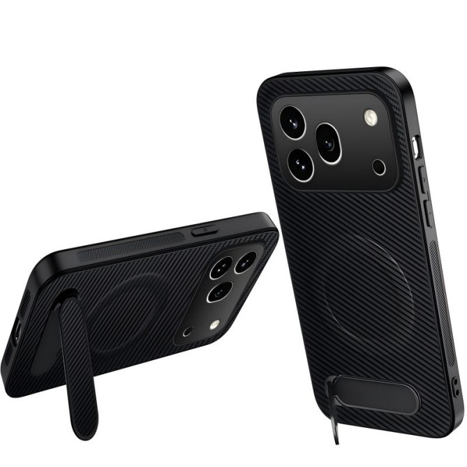 Coque Honor 600 Pro Fibre de Carbone avec Support Magnétique