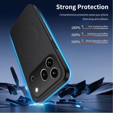 Coque Honor 600 Pro fibre carbone magnétique RAXON