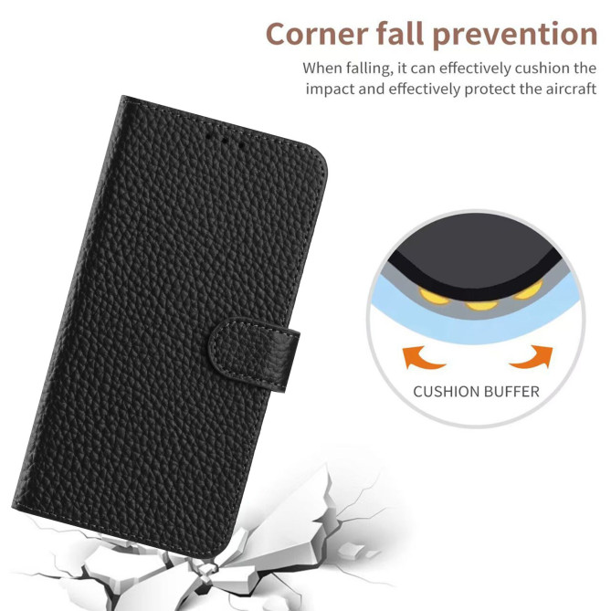 Housse Honor 600 Pro / 600 Cuir Véritable Litchi