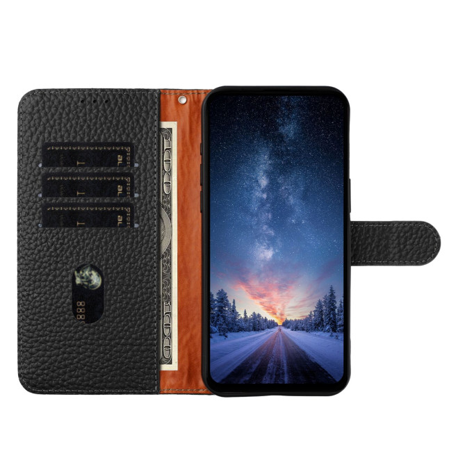 Housse Honor 600 Pro / 600 Cuir Véritable Litchi