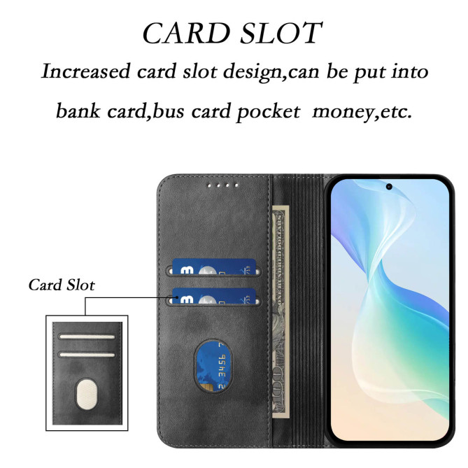 Housse Honor 600 Pro / 600 simili cuir rétro avec porte-cartes anti-RFID et support