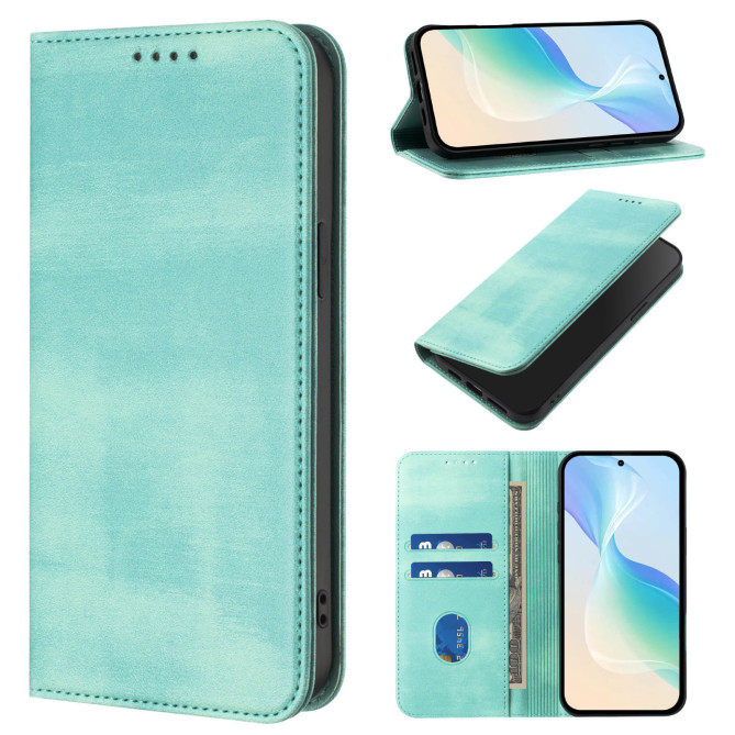 Housse Honor 600 Pro / 600 simili cuir rétro avec porte-cartes anti-RFID et support