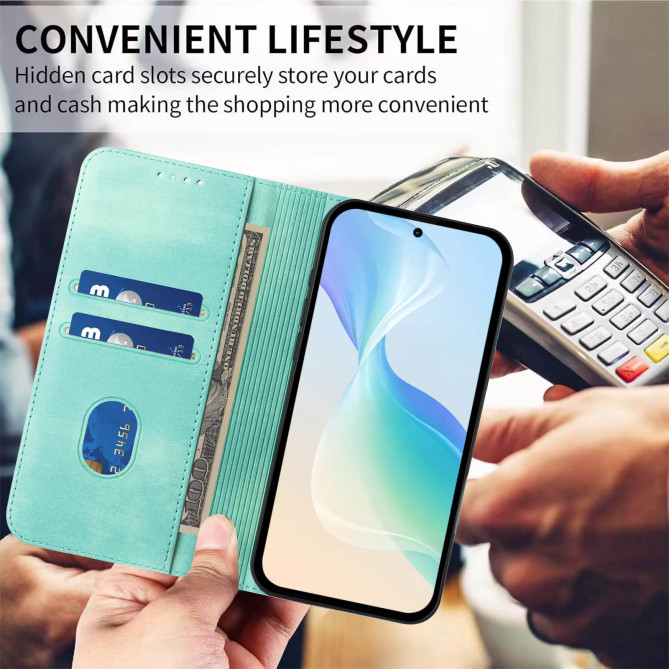 Housse Honor 600 Pro / 600 simili cuir rétro avec porte-cartes anti-RFID et support