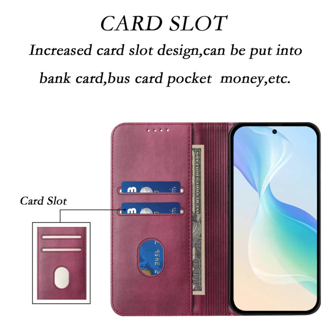 Housse Honor 600 Pro / 600 simili cuir rétro avec porte-cartes anti-RFID et support