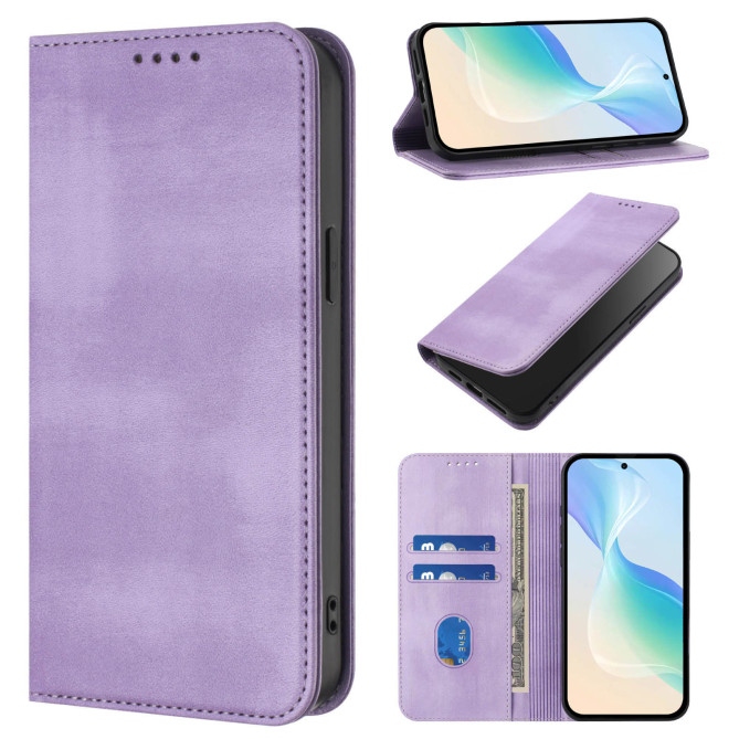 Housse Honor 600 Pro / 600 simili cuir rétro avec porte-cartes anti-RFID et support