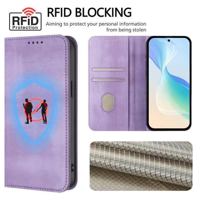 Housse Honor 600 Pro / 600 simili cuir rétro avec porte-cartes anti-RFID et support