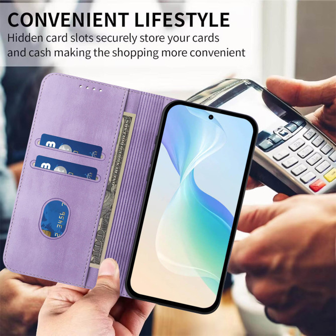 Housse Honor 600 Pro / 600 simili cuir rétro avec porte-cartes anti-RFID et support