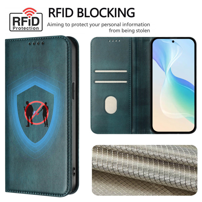 Housse Honor 600 Pro / 600 simili cuir rétro avec porte-cartes anti-RFID et support