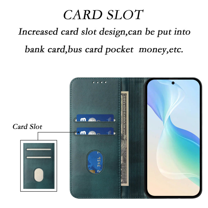 Housse Honor 600 Pro / 600 simili cuir rétro avec porte-cartes anti-RFID et support