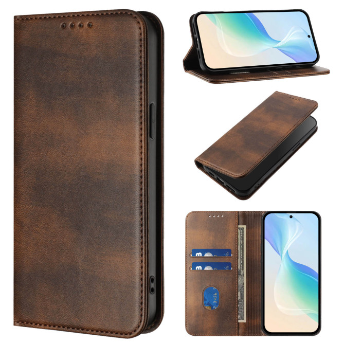 Housse Honor 600 Pro / 600 simili cuir rétro avec porte-cartes anti-RFID et support