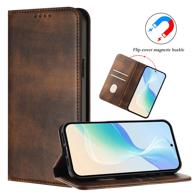 Housse Honor 600 Pro / 600 simili cuir rétro avec porte-cartes anti-RFID et support