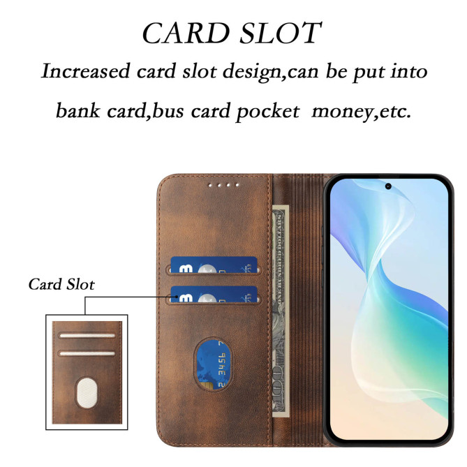 Housse Honor 600 Pro / 600 simili cuir rétro avec porte-cartes anti-RFID et support