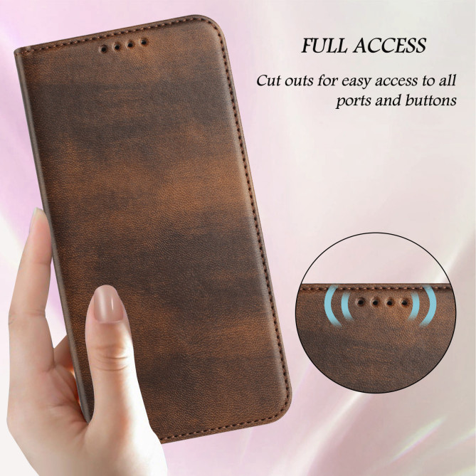 Housse Honor 600 Pro / 600 simili cuir rétro avec porte-cartes anti-RFID et support