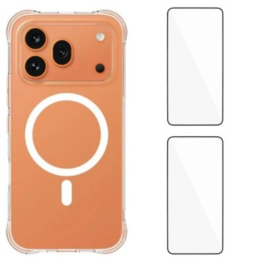 Pack Coque Honor 600 Pro Transparente Magnétique avec Verre Trempé
