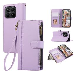 Housse Xiaomi 17 portefeuille simili cuir avec poche zippée et dragonne