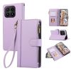 Housse Xiaomi 17 portefeuille simili cuir avec poche zippée et dragonne