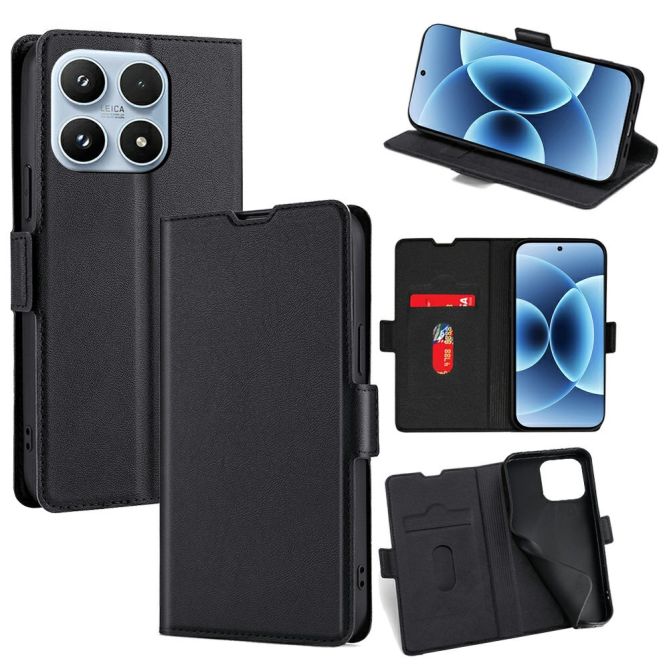 Housse Xiaomi 17 à rabat simili cuir avec double clip magnétique