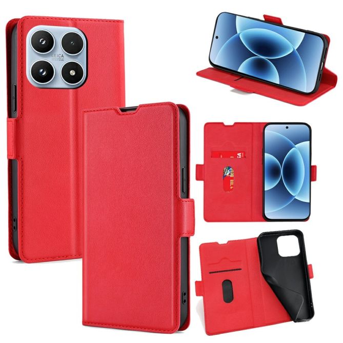 Housse Xiaomi 17 à rabat simili cuir avec double clip magnétique