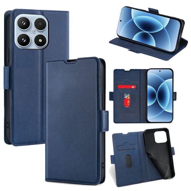 Housse Xiaomi 17 à rabat simili cuir avec double clip magnétique