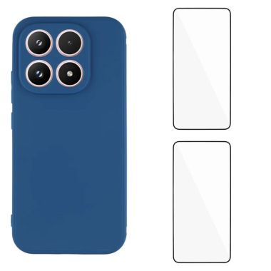 Coque Xiaomi 17 silicone bord droit avec 2 verres trempés inclus