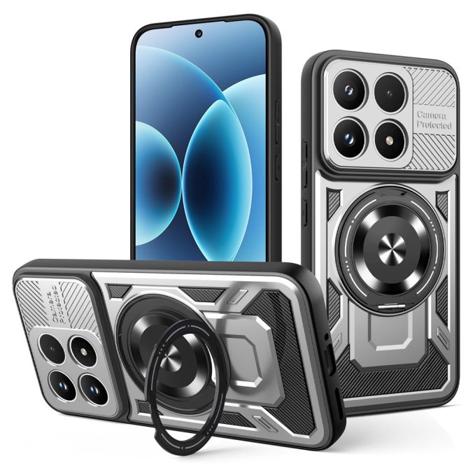 Coque Xiaomi 17 Carbone Anneau Rotatif Grade Militaire