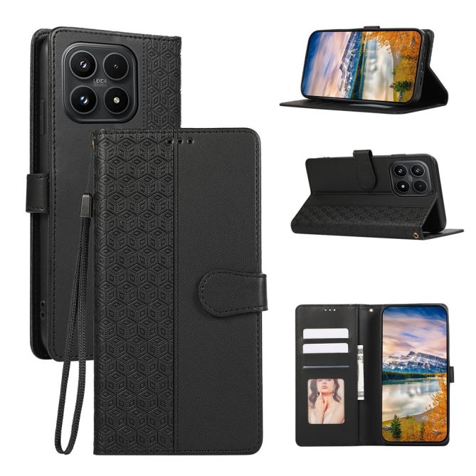 Étui Xiaomi 17 Hugo Simili Cuir Gaufré Dragonne