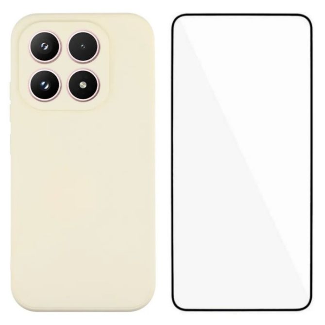 Pack Xiaomi 17 Coque Silicone Doublure Microfibre et Verre Trempé