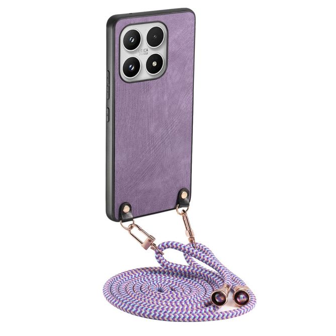 Coque Xiaomi 17 Passage Simili Cuir Cordon Bandoulière