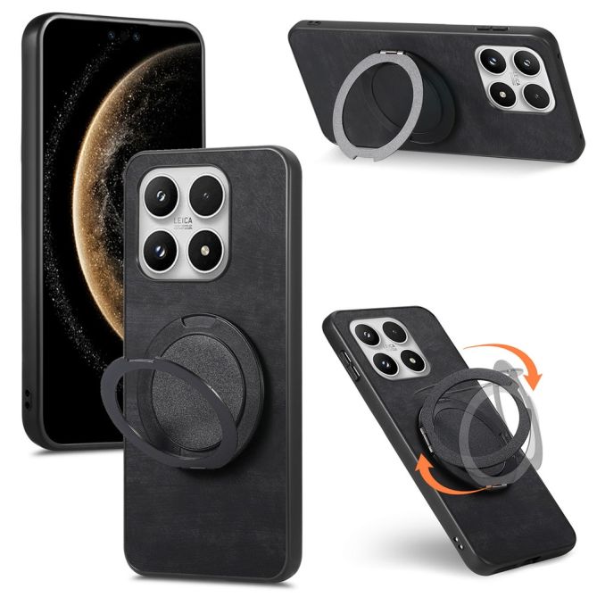 Coque Xiaomi 17 Slate Simili Cuir Brossé Anneau