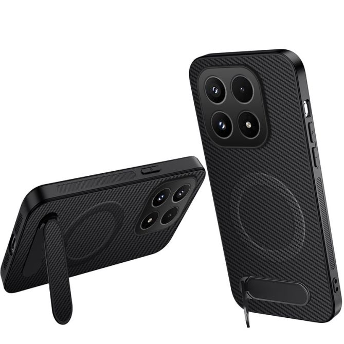 Coque Xiaomi 17 Fibre de Carbone avec Support Magnétique