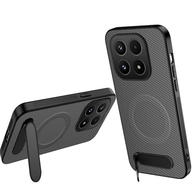 Coque Xiaomi 17 Fibre de Carbone avec Support Magnétique