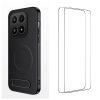 Pack Xiaomi 17 Coque Magnétique Fibre de Carbone avec Support et Verres Trempés