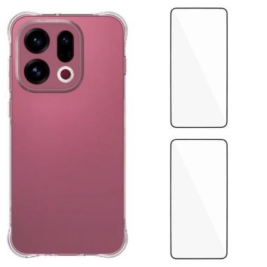 WANLONFENG For Oppo Find X9 5G TPU Case  WL2 Series 2.0mm Phone Cover with 2Pcs Tempered Glass Films