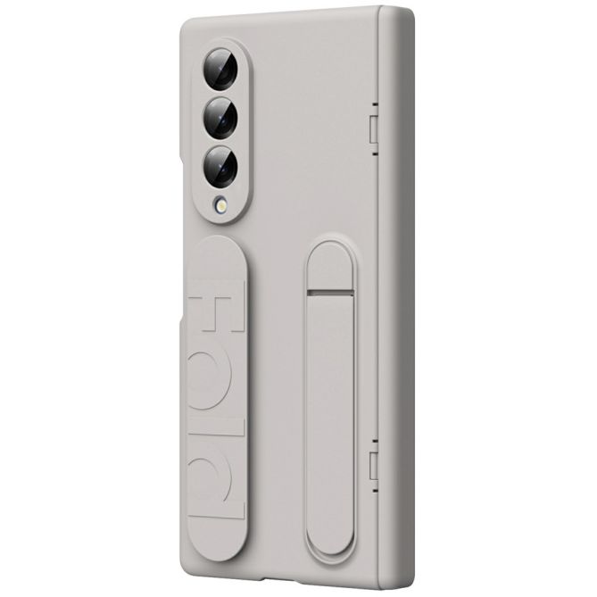 Coque Samsung Galaxy Z Fold 4 avec sangle de maintien en silicone, béquille et verre trempé