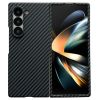 Coque Samsung Galaxy Z Fold 4 texture fibre de carbone avec protecteur d'écran