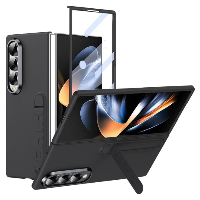 Coque Samsung Galaxy Z Fold 4 mat avec béquille et verre trempé inclus