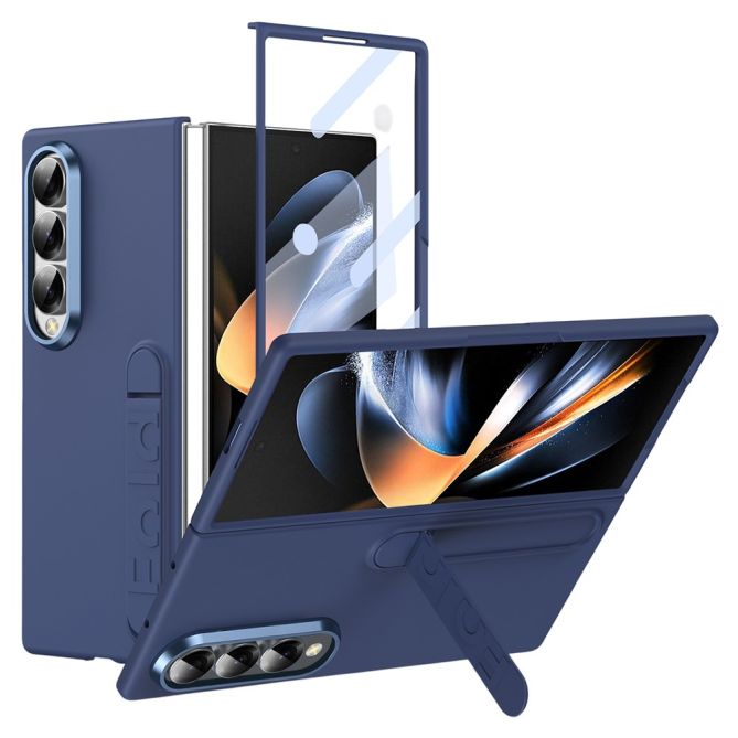 Coque Samsung Galaxy Z Fold 4 mat avec béquille et verre trempé inclus